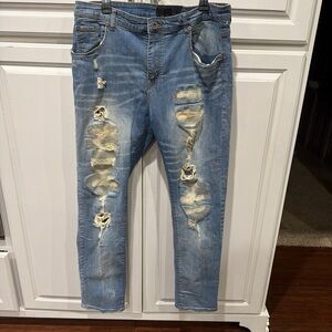 Light Blue Distressed Men’s Jeans 40/32